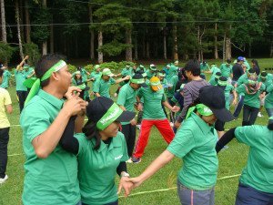 Astra Zeneca Garden Team Building Face to Fare Theme Stepping Mat Amazing Race Phase