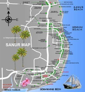 Sanur MAP | Denpasar Bali Tourist Information - Bali Group Organizer