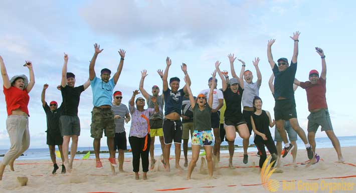 beach team building, team building, bali beach team building, group references, mastercard