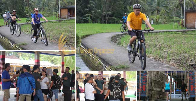 Cycling adventure in Ubud of Thuasne group visit hindu temple, ubud, cycling, adventure, ubud cycling, cycling adventure, thuasne group