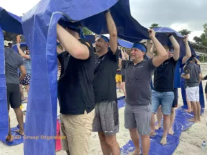 Bulldozer Game Team Building - Fluence Energy Group fluence energy, fluence energy group, fluence energy group event, beach team building, bali beach team building, bulldozer game, amazing race