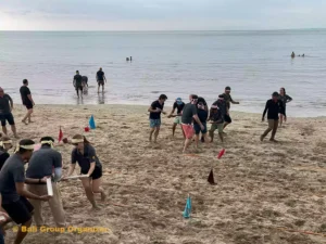 Beach Fun Games - Fluence Energy Group fluence energy, fluence energy group, fluence energy group event, beach team building, bali beach team building, crazy ball, amazing race games