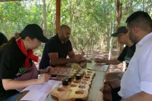 workiva group, coffee plantation, uluwatu treasure hunt, team building, coffee testing, tea testing