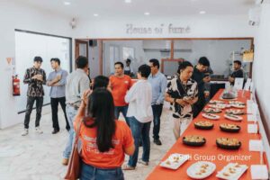 Guests Enjoying Fumé Bali Products Fumé Bali, Fumé Bali Grand Opening, Bali Group Organizer, Bali Event Organizer, Bali Rental Event Equipment, Grand Opening Event Bali, Corporate Event Bali