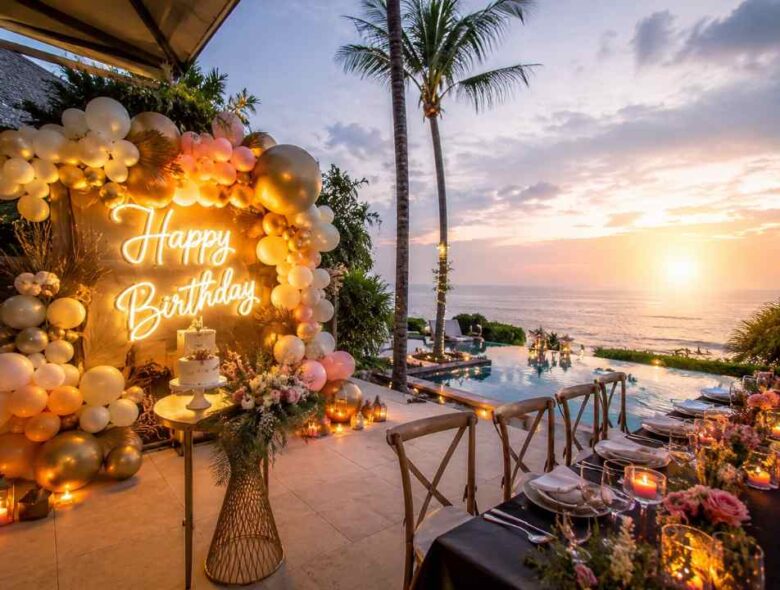 Birthday party in Bali, Bali birthday celebration Bali party planner, Bali group organizer, Bali birthday event, Luxury birthday party Bali, Poolside birthday Bali, Bali private party venue, Bali birthday decor, Bali event organizer