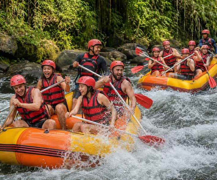 bali rafting adventures, bali cycling, treasure hunt rafting, rafting, cycling, team building, garden team building, fun games, games, Rice paddy cycling