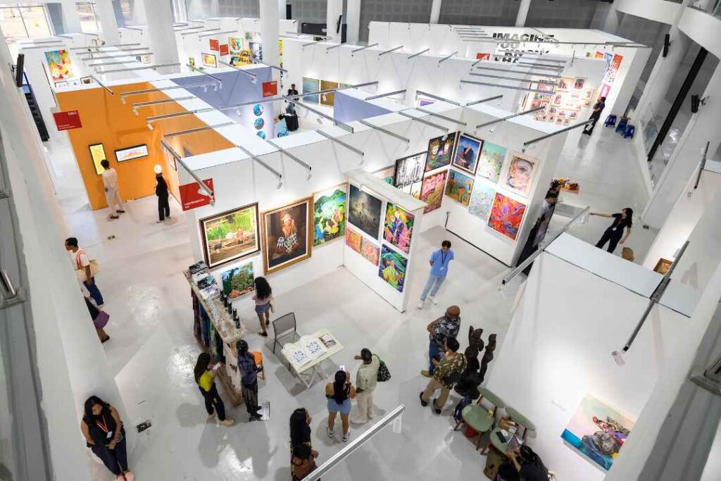 Gallery booths and contemporary artworks at Art & Bali exhibition