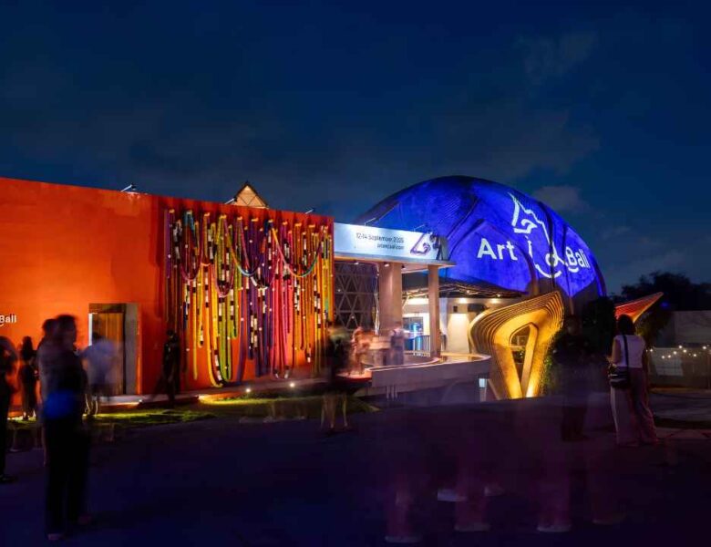 Art & Bali 2026 venue illuminated at Nuanu Creative City